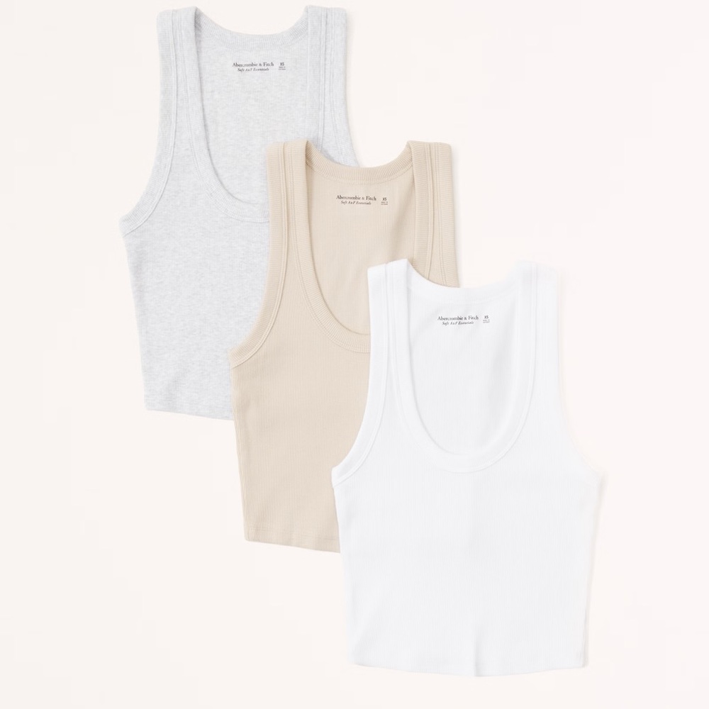 Abercrombie Women’s Essential Scoopneck Tanks (3 pack)